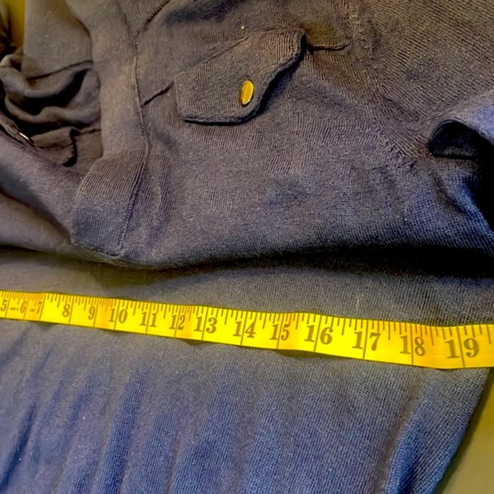 Banana Republic Navy Blue, Quarter Zipper, V neck, Turtleneck, Sweater, Medium - Picture 5 of 9